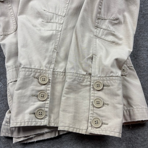American Eagle Outfitters Jacket Womens XL Military Safari Cotton Blend Beige‎ - Picture 10 of 12